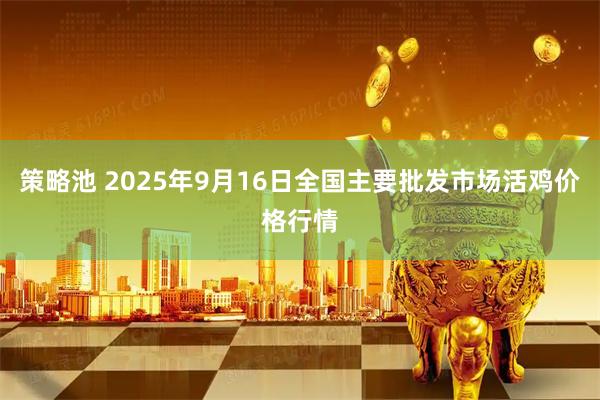 策略池 2025年9月16日全国主要批发市场活鸡价格行情