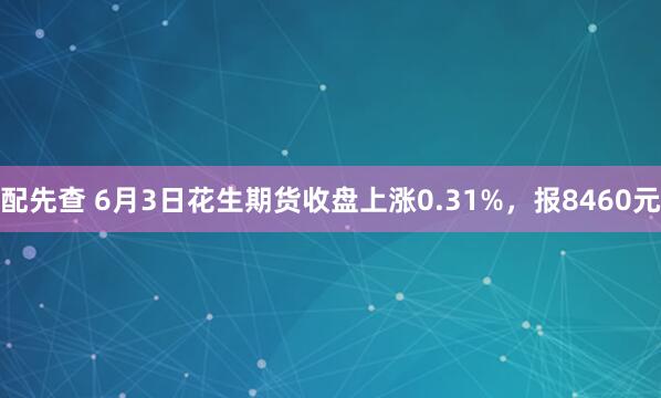配先查 6月3日花生期货收盘上涨0.31%，报8460元